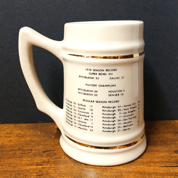 Vintage Pittsburgh Steelers Super Bowl XIII 13 Champions, Beer Stein Mug, NFL - Picture 2 of 6